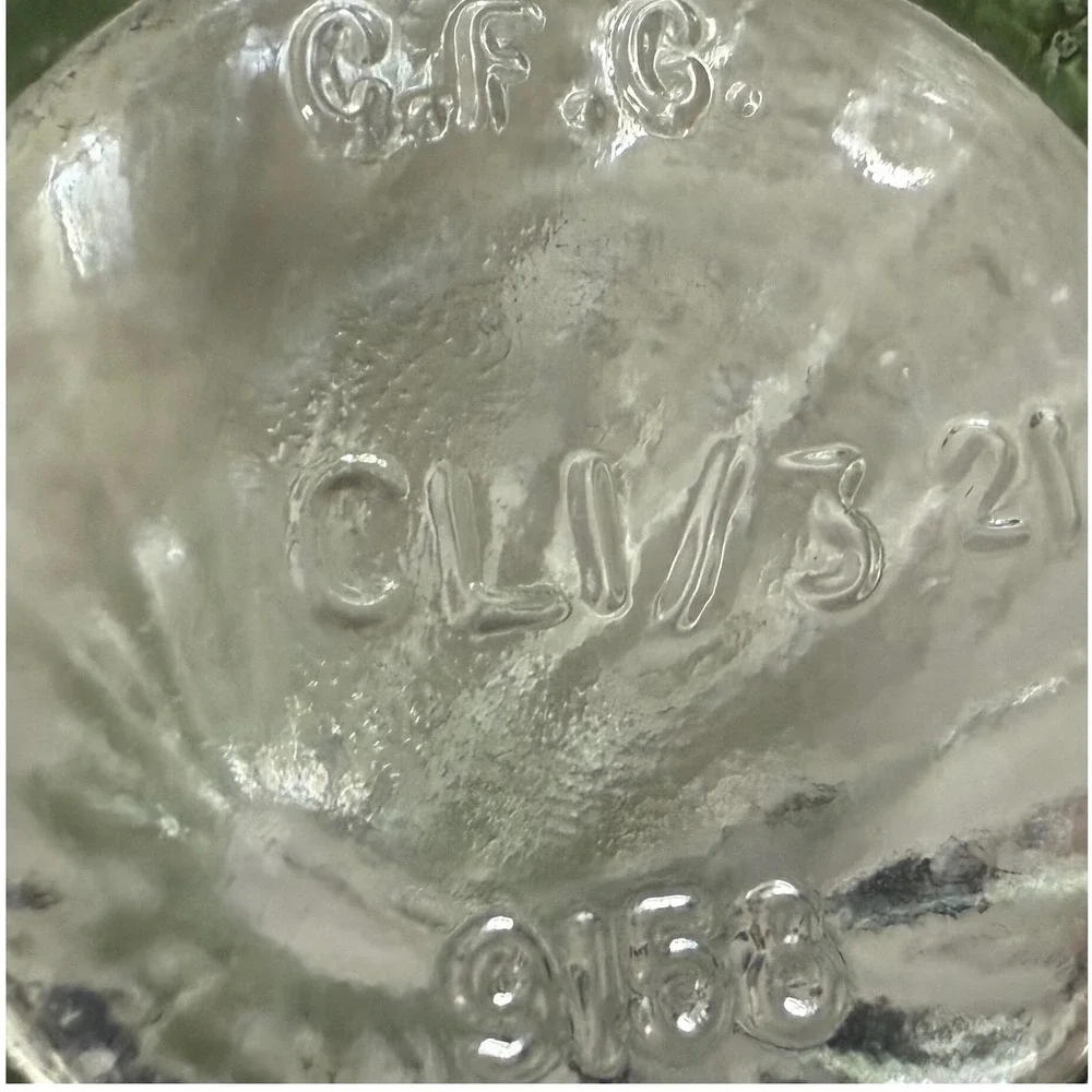 Vintage C.F.G. France Clear Ribbed Glass Bud Vase 8.5